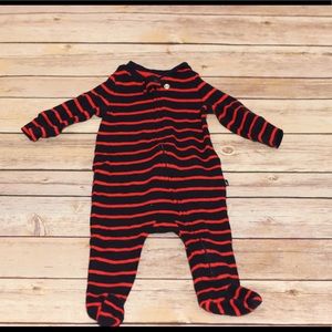 Baby gap red and blue striped sleeper/footie pj